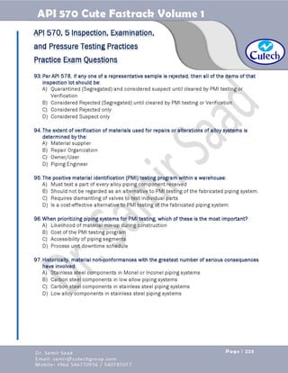 API 570 - Piping Inspector Fastrack- Volume 1-Dr. Samir Saad 