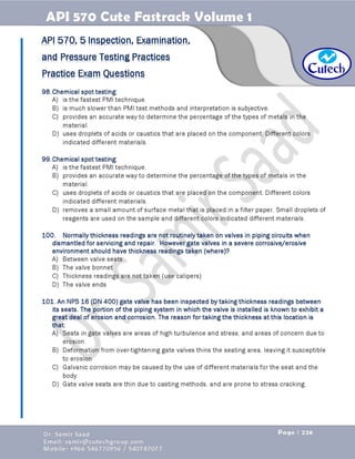 API 570 - Piping Inspector Fastrack- Volume 1-Dr. Samir Saad 