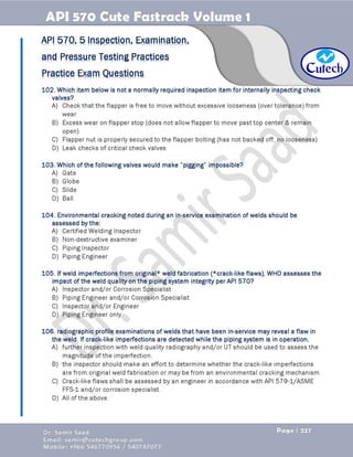 API 570 - Piping Inspector Fastrack- Volume 1-Dr. Samir Saad 