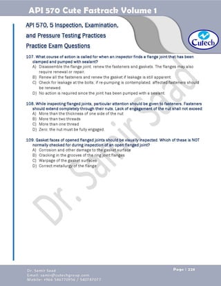 API 570 - Piping Inspector Fastrack- Volume 1-Dr. Samir Saad 