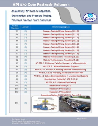 API 570 - Piping Inspector Fastrack- Volume 1-Dr. Samir Saad 