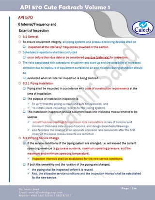API 570 - Piping Inspector Fastrack- Volume 1-Dr. Samir Saad 