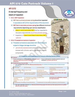 API 570 - Piping Inspector Fastrack- Volume 1-Dr. Samir Saad 