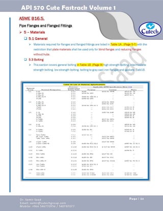 API 570 - Piping Inspector Fastrack- Volume 1-Dr. Samir Saad 