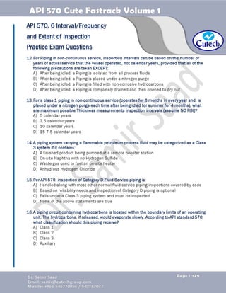 API 570 - Piping Inspector Fastrack- Volume 1-Dr. Samir Saad 