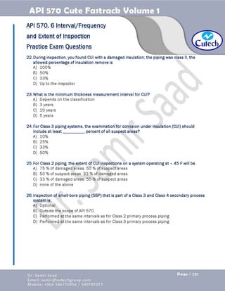 API 570 - Piping Inspector Fastrack- Volume 1-Dr. Samir Saad 