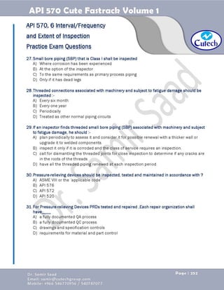 API 570 - Piping Inspector Fastrack- Volume 1-Dr. Samir Saad 