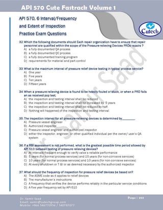 API 570 - Piping Inspector Fastrack- Volume 1-Dr. Samir Saad 