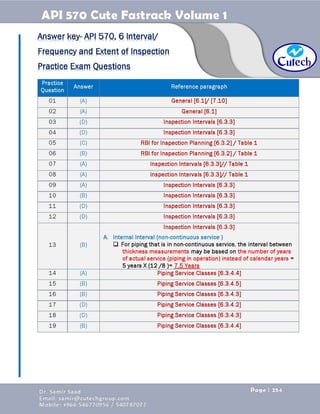 API 570 - Piping Inspector Fastrack- Volume 1-Dr. Samir Saad 