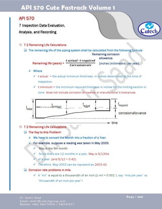 API 570 - Piping Inspector Fastrack- Volume 1-Dr. Samir Saad 