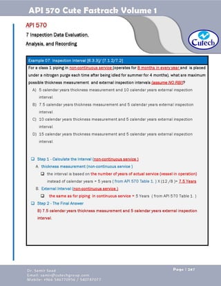 API 570 - Piping Inspector Fastrack- Volume 1-Dr. Samir Saad 