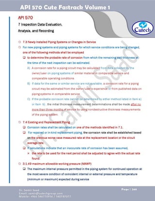 API 570 - Piping Inspector Fastrack- Volume 1-Dr. Samir Saad 