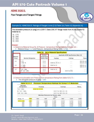 API 570 - Piping Inspector Fastrack- Volume 1-Dr. Samir Saad 
