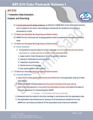 API 570 - Piping Inspector Fastrack- Volume 1-Dr. Samir Saad 