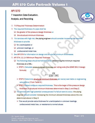 API 570 - Piping Inspector Fastrack- Volume 1-Dr. Samir Saad 