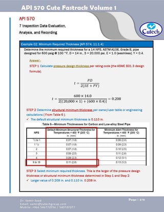 API 570 - Piping Inspector Fastrack- Volume 1-Dr. Samir Saad 