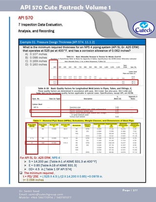 API 570 - Piping Inspector Fastrack- Volume 1-Dr. Samir Saad 