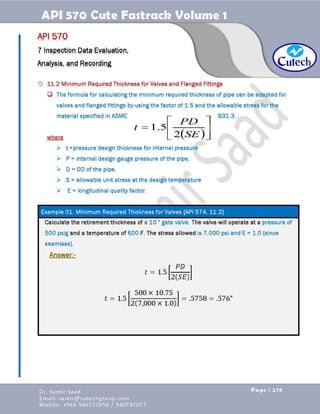 API 570 - Piping Inspector Fastrack- Volume 1-Dr. Samir Saad 