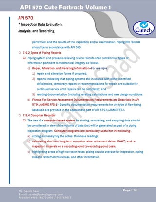 API 570 - Piping Inspector Fastrack- Volume 1-Dr. Samir Saad 