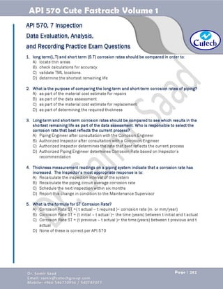 API 570 - Piping Inspector Fastrack- Volume 1-Dr. Samir Saad 