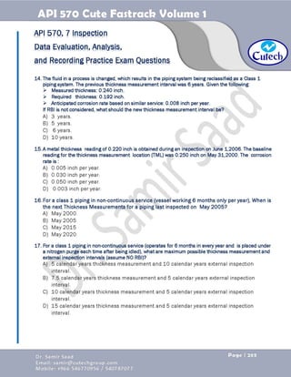 API 570 - Piping Inspector Fastrack- Volume 1-Dr. Samir Saad 