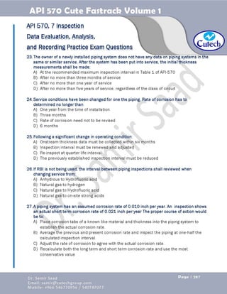 API 570 - Piping Inspector Fastrack- Volume 1-Dr. Samir Saad 