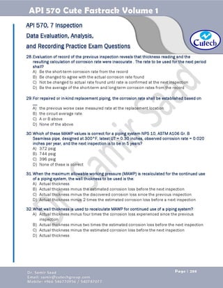 API 570 - Piping Inspector Fastrack- Volume 1-Dr. Samir Saad 