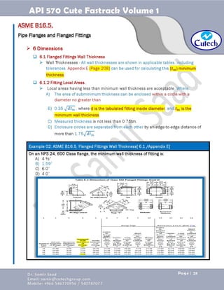 API 570 - Piping Inspector Fastrack- Volume 1-Dr. Samir Saad 