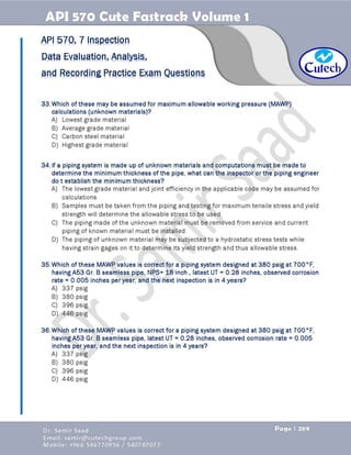 API 570 - Piping Inspector Fastrack- Volume 1-Dr. Samir Saad 