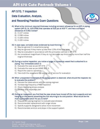 API 570 - Piping Inspector Fastrack- Volume 1-Dr. Samir Saad 