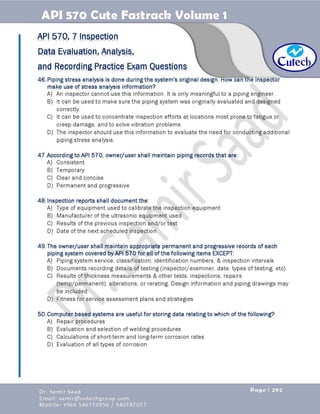 API 570 - Piping Inspector Fastrack- Volume 1-Dr. Samir Saad 