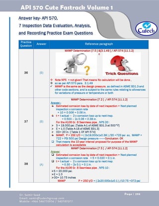 API 570 - Piping Inspector Fastrack- Volume 1-Dr. Samir Saad 