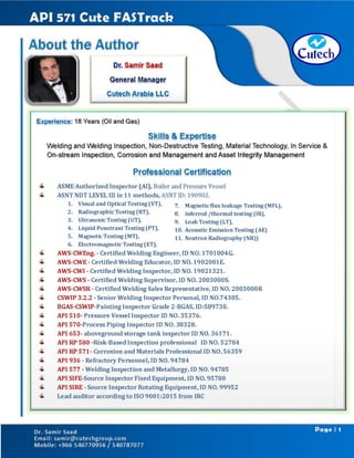 API 570 - Piping Inspector Fastrack- Volume 1-Dr. Samir Saad 