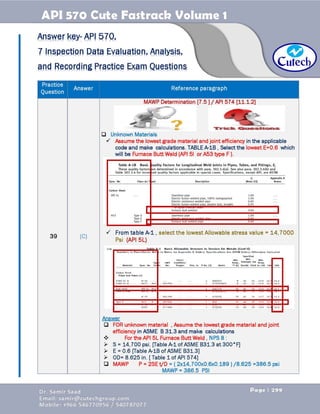 API 570 - Piping Inspector Fastrack- Volume 1-Dr. Samir Saad 
