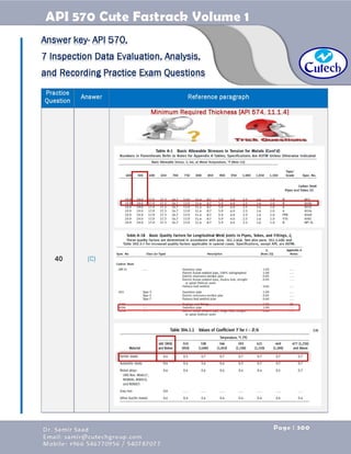 API 570 - Piping Inspector Fastrack- Volume 1-Dr. Samir Saad 