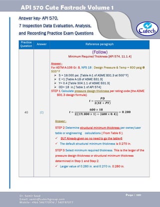 API 570 - Piping Inspector Fastrack- Volume 1-Dr. Samir Saad 