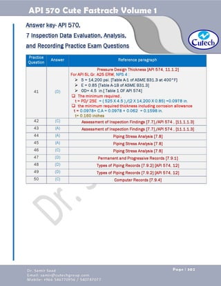 API 570 - Piping Inspector Fastrack- Volume 1-Dr. Samir Saad 