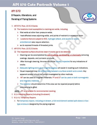 API 570 - Piping Inspector Fastrack- Volume 1-Dr. Samir Saad 