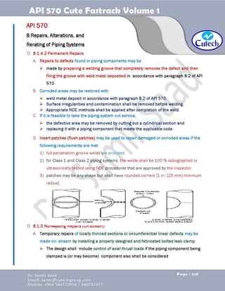 API 570 - Piping Inspector Fastrack- Volume 1-Dr. Samir Saad 