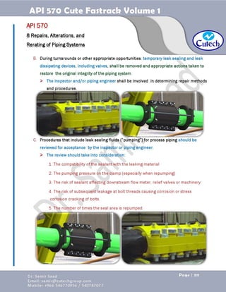 API 570 - Piping Inspector Fastrack- Volume 1-Dr. Samir Saad 