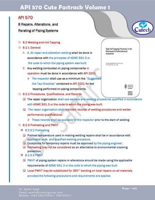 API 570 - Piping Inspector Fastrack- Volume 1-Dr. Samir Saad 