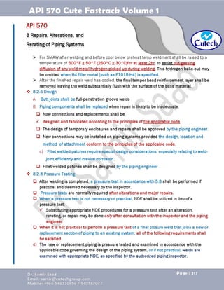 API 570 - Piping Inspector Fastrack- Volume 1-Dr. Samir Saad 
