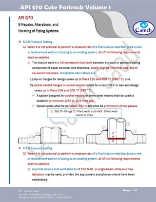 API 570 - Piping Inspector Fastrack- Volume 1-Dr. Samir Saad 