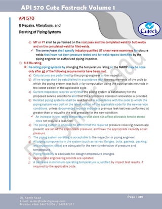 API 570 - Piping Inspector Fastrack- Volume 1-Dr. Samir Saad 