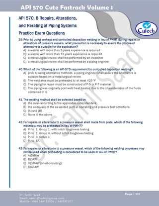 API 570 - Piping Inspector Fastrack- Volume 1-Dr. Samir Saad 