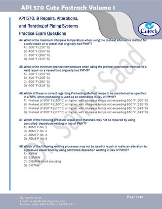 API 570 - Piping Inspector Fastrack- Volume 1-Dr. Samir Saad 