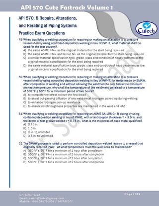 API 570 - Piping Inspector Fastrack- Volume 1-Dr. Samir Saad 