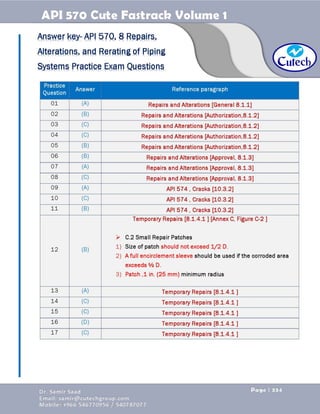 API 570 - Piping Inspector Fastrack- Volume 1-Dr. Samir Saad 