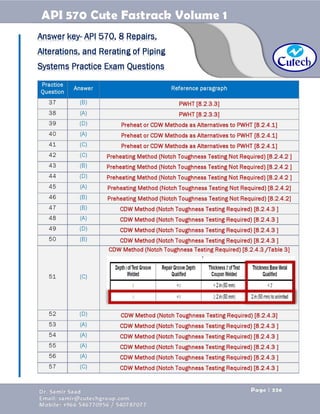 API 570 - Piping Inspector Fastrack- Volume 1-Dr. Samir Saad 