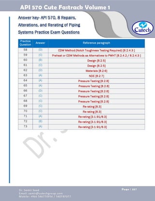 API 570 - Piping Inspector Fastrack- Volume 1-Dr. Samir Saad 